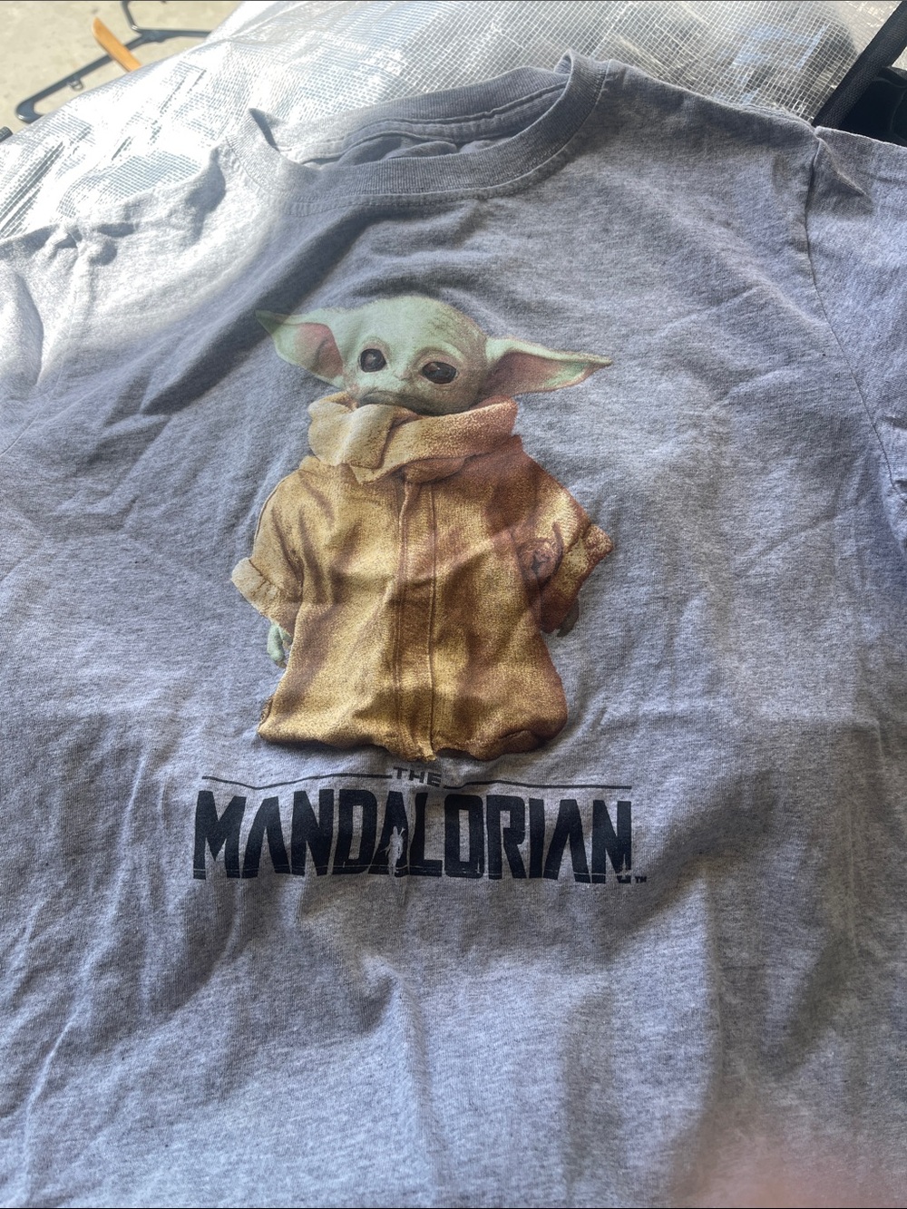 Star Wars Gray Kids Tee with Grogu Graphic